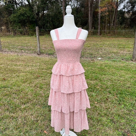 Ruffle Tiered Midi Dress - Picture 1 of 5